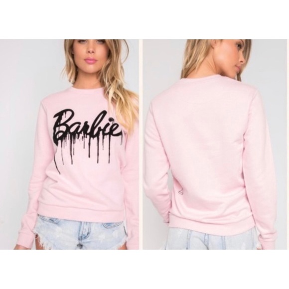 ✨HP!✨ ⏰ Eleven Paris x Barbie Women Barbie Drip Canubie Sweater in Pink - Picture 2 of 4